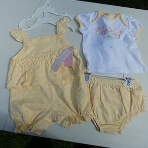NWT 3 piece set short romper and shirt with bloome